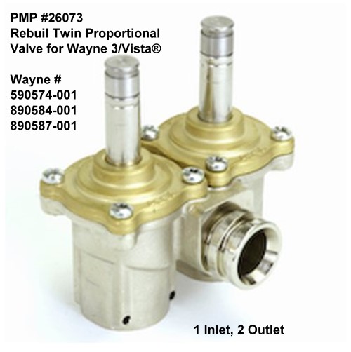 PMP Rebuilt 26073 Wayne iMeter Twin Proportional Valve for 3/Vista® (1 Inlet, 2 Outlet 2 4 screw cover)